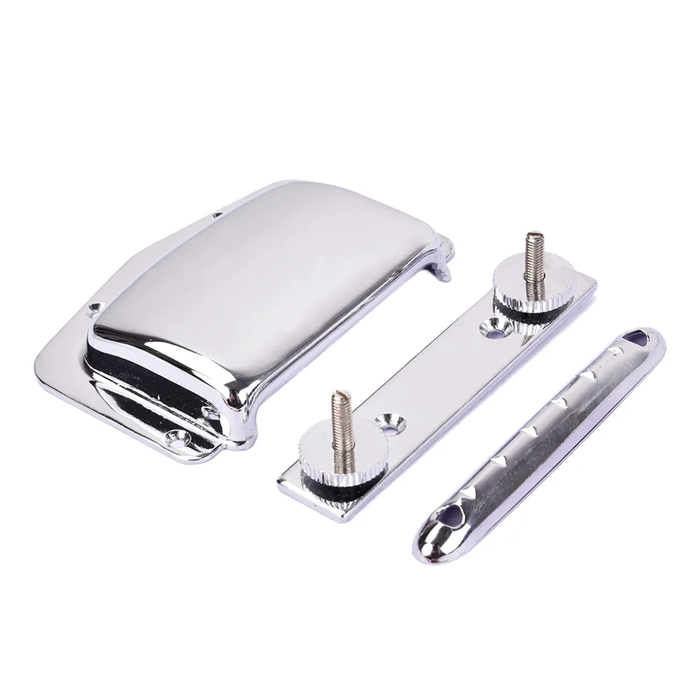 

Wraparound Bridge Tailpiece Tail Set with Bridge Cover for Electric Guitar Replacement Parts (Silver)