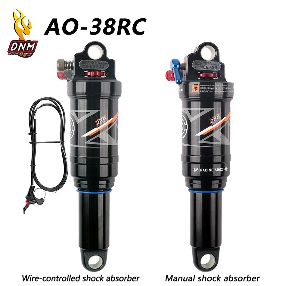 DNM AO-38RC Air Rear Shock Air Pressure Adjustable 165mm 190mm 200mm Folding Bike Mountain Bike Bicycle Rear Shock Absorber