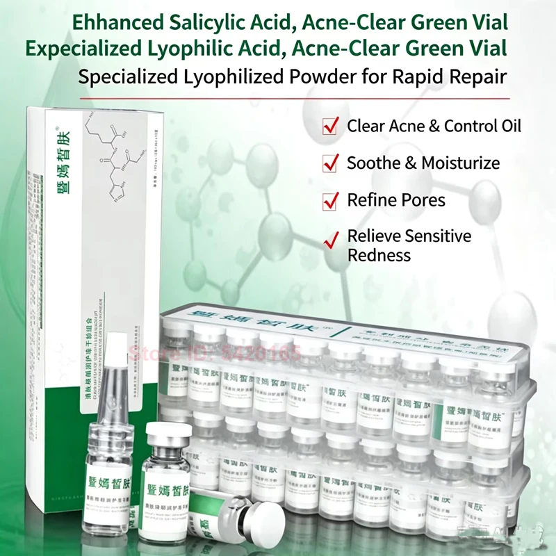 Effective Salicylic Acid Freeze-Dried Powder Serum Acne Removal Serum Acne Treatment Repair Spots Scar Moisturizing Skin Care