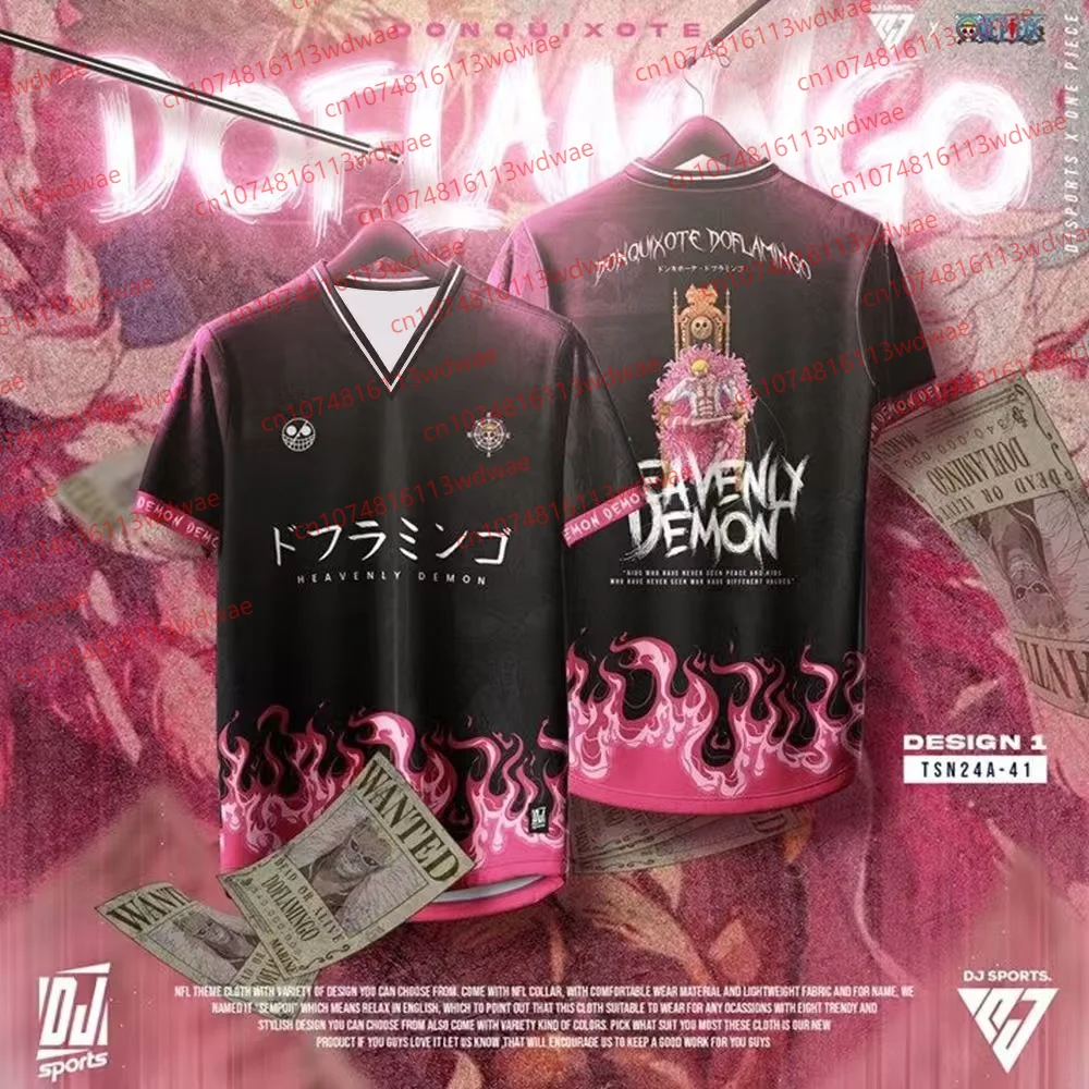 انمي ياباني قطعة واحدة قصيرة الأكمام جيرسي للجنسين لوفي ايس زورو وايتبيرد شانكس تي شيرت مطبوع الصيف فضفاض سترة رياضية علوية