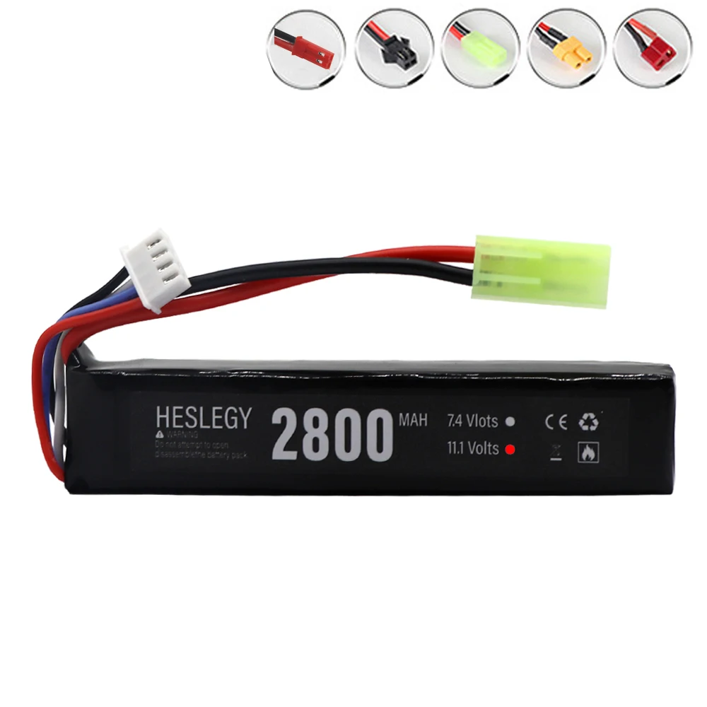 11.1V 2600mAh reachargable Lipo Battery for Water Gun Mini Airsoft BB Air Pistol Electric Toys Guns Spare Parts T/SMALL/SM PLUG