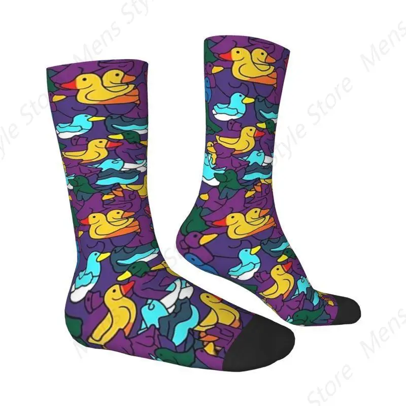 Fashion Colorful Ducks Socks Men Women Warm 3D Print Cartoon Football Sports Socks