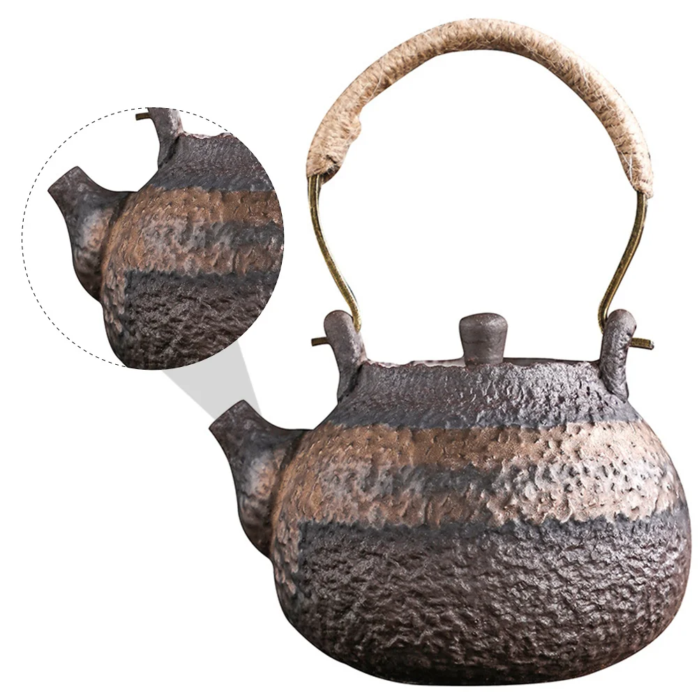 

Керамический чайник, винтажный фарфоровый чайник, металлическая ручка, веревка, намотка фильтра, отверстие, домашний чайник, ретро бытовой чайник