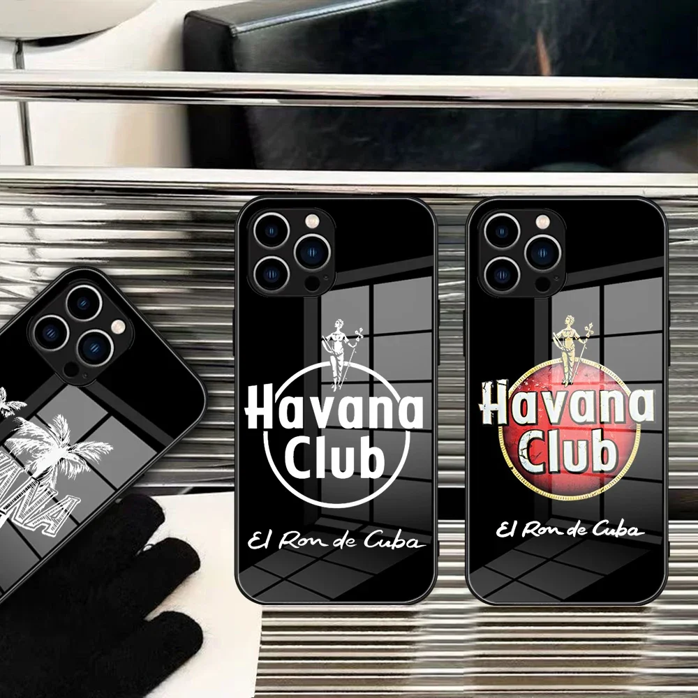 For Iphone 15 Havana Club Kuba Cuba Party Phone Case Glass for IPhone 13 14 12 11Pro XR XS MAX 14 Plus Design Glass Cover