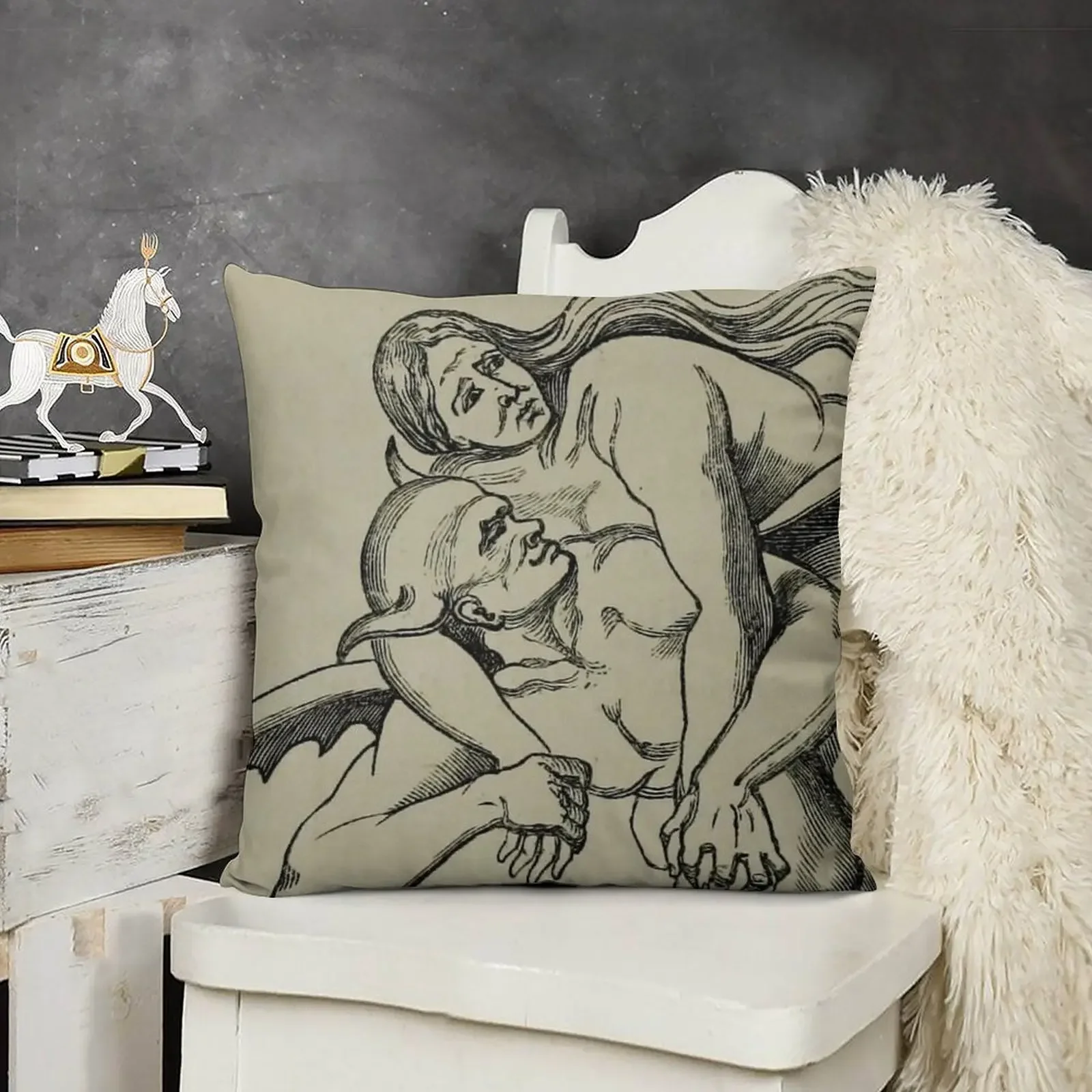 

Flying with the devil Throw Pillow Pillow Cases Decorative Pillowcases Cushion Covers Sofa Sofa Cover pillow