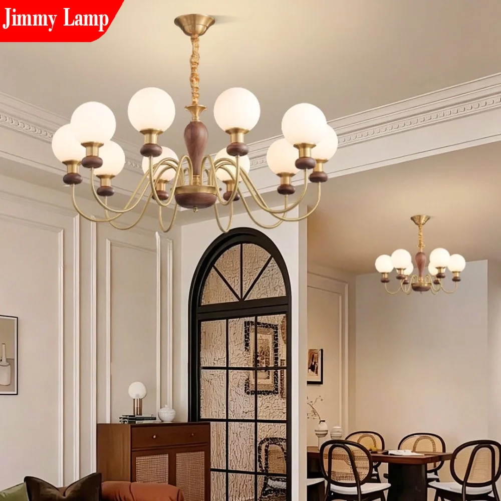 Minimalist American Retro Living Room Chandelier for Bedroom Loft Hall 2026 New Gold Vintage Ceramics Smart Lighting Fixtures