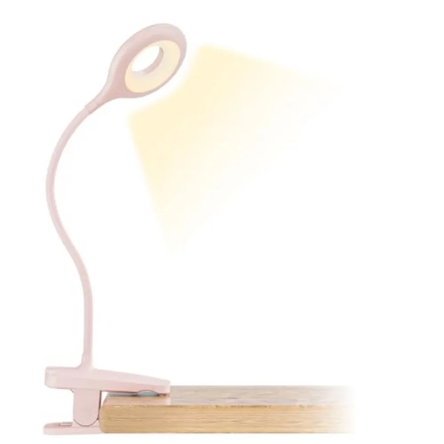 Rechargeable Clip on Reading Light for Bed, Battery Desk Lamp, 5 Color 5 Brightness and Touch Control Headboard Lamp, Large Cla