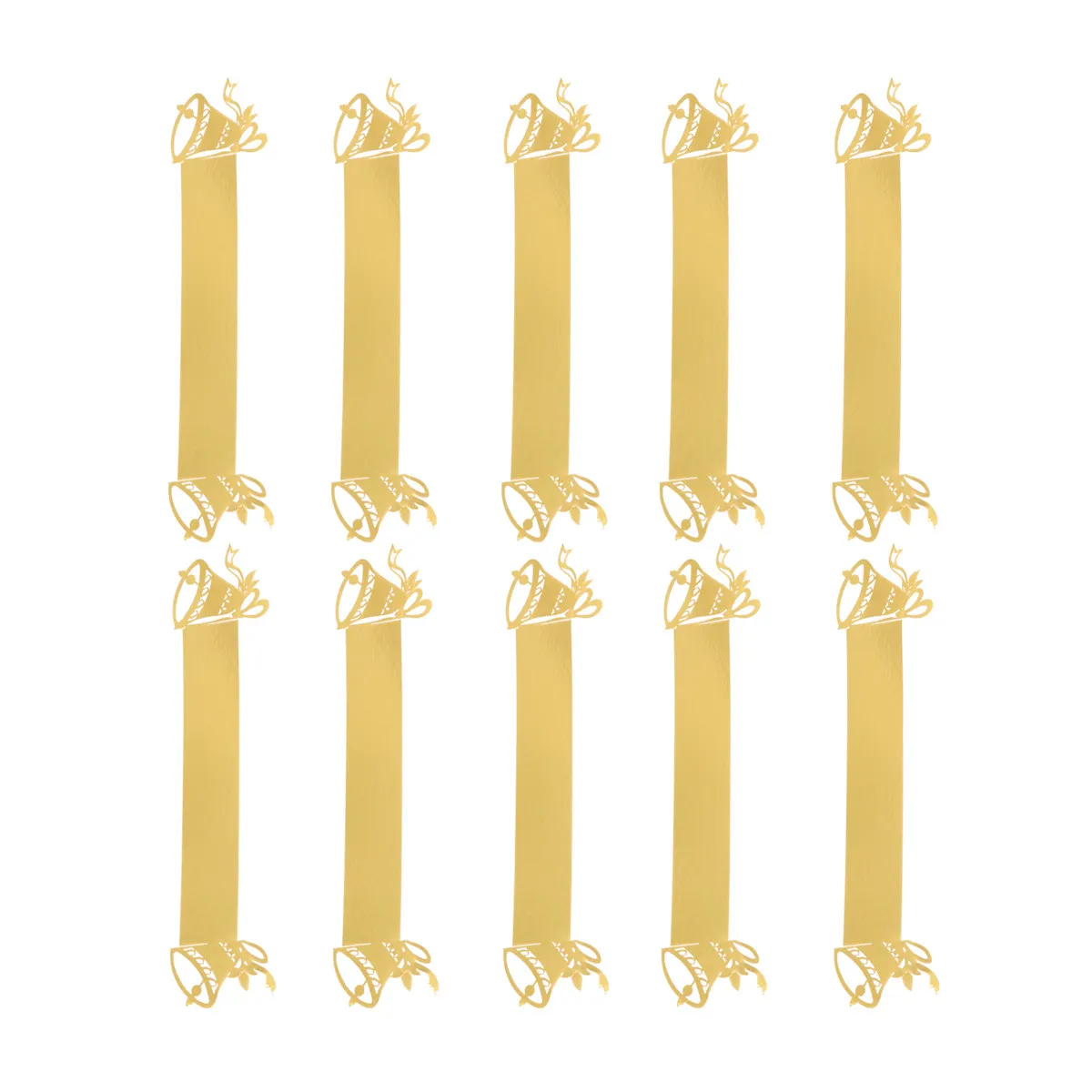 50Pcs Premium Paper Napkin Rings with Exquisite Christmas Bell Texture for High-End Restaurant Hotel Napkin Decoration Serviette