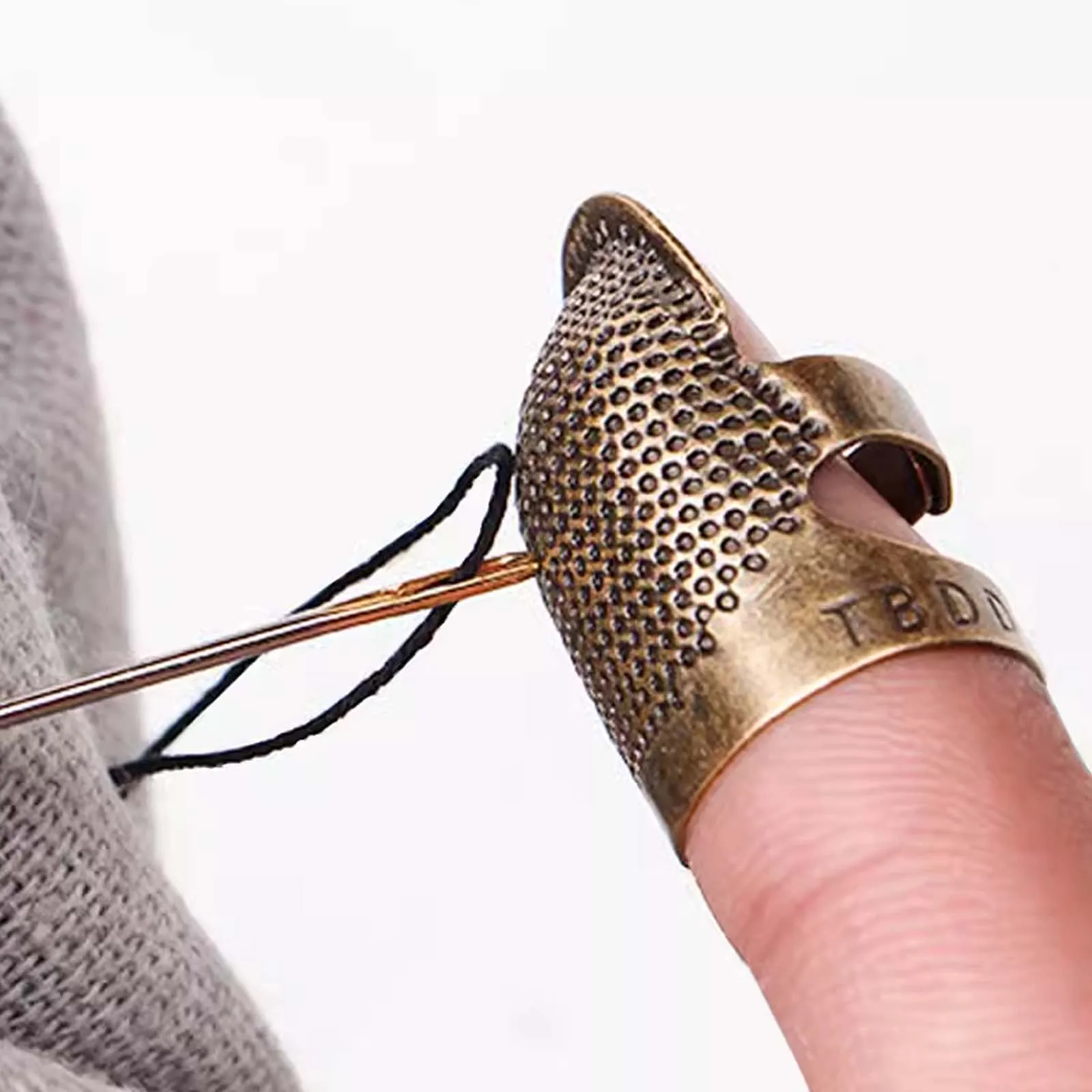 

Adjustable Metal Thimble for Hand Sewing, Antique Bronze Finger Protector Ring - Embroidery Craft DIY Accessories
