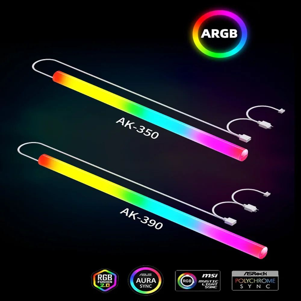 Flexible 5V Addressable ARGB Neon Tube Light with Cover Sleeve for Gaming PC AIO 120 240 360 CPU Water Liquid Cooler Retrofit