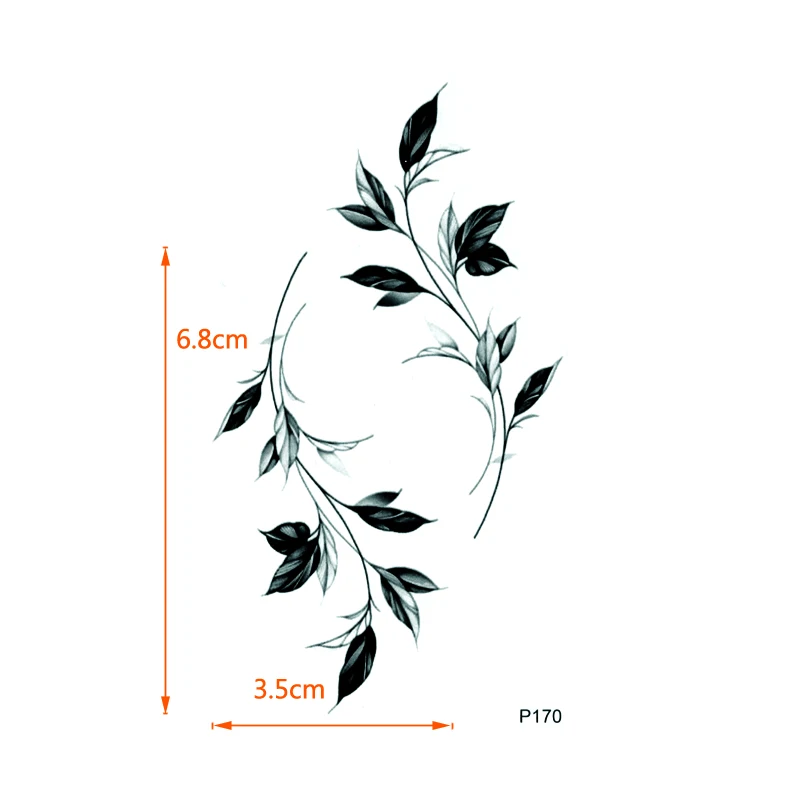 Branches And Leaves Waterproof Temporary Tattoo Sticker Flower Henna Tatoo Fake Tattoo Tatuajes Tatuagem Body Art Flash Tattoo