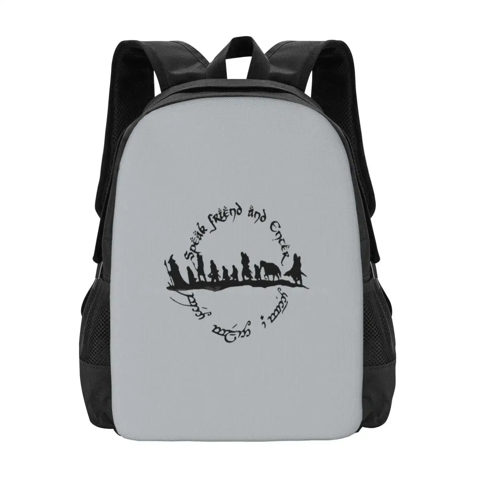 

Speak Friend And Enter Hot Sale Schoolbag Backpack Fashion Bags Wizard Jrr Tolkien Bilbo Baggins Rivendell Thorin Elves Erebor