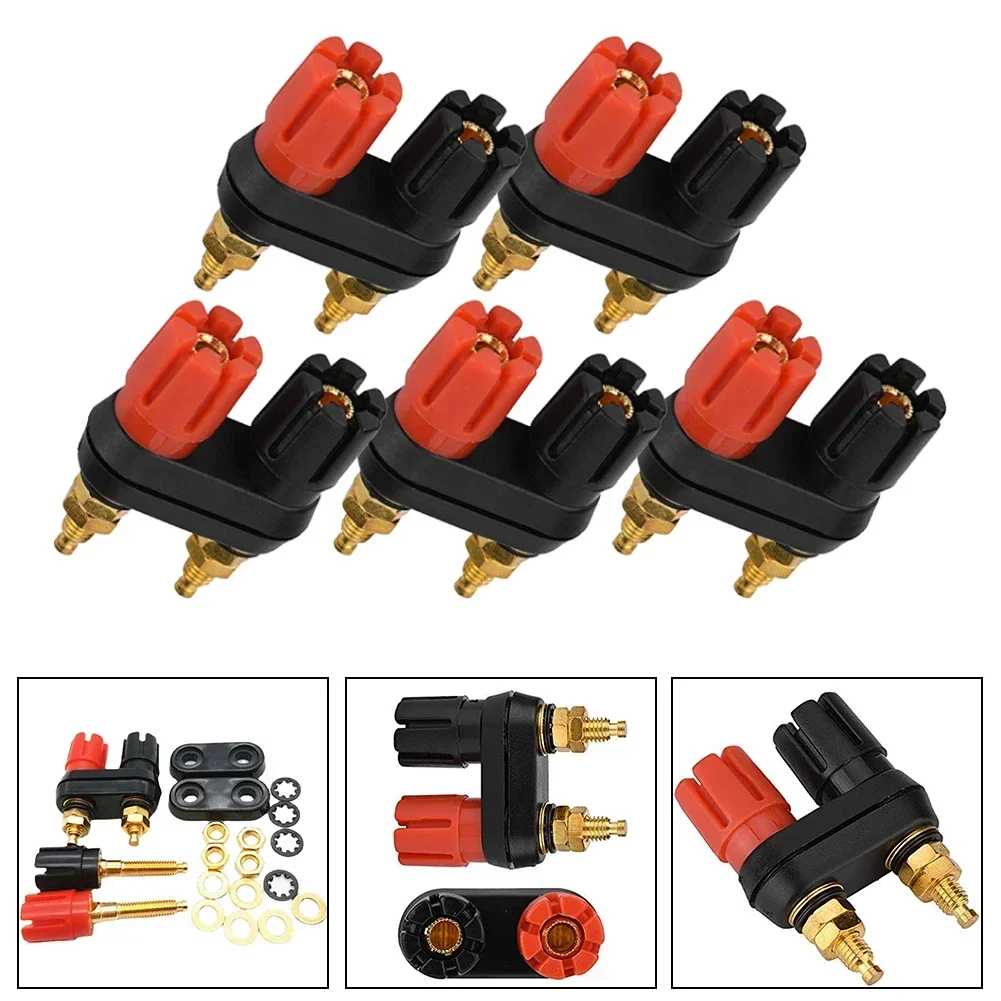 

5Pcs 4mm Dual Banana Female Binding Post Panel Mount Socket Connector 2 Way Binding Post Panel Mount Socket Connectors