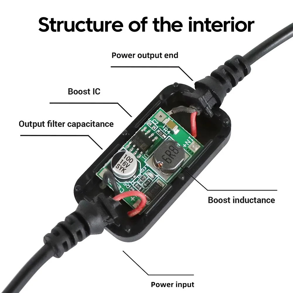 Elough Type-C to Cigarette Lighter Female Socket 5V 9V 12V 15V 20V Adjustable Voltage Converter Power Adapter PD Cable Extender