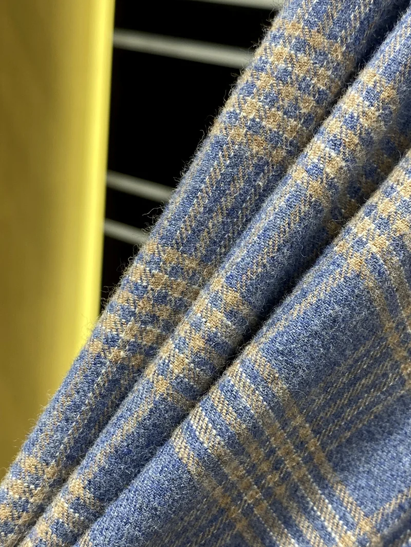 ウェイドコットンチェック柄メンズ快適通気性カジュアルロングスリーブ秋冬新作スタンドフィットボタンアップ