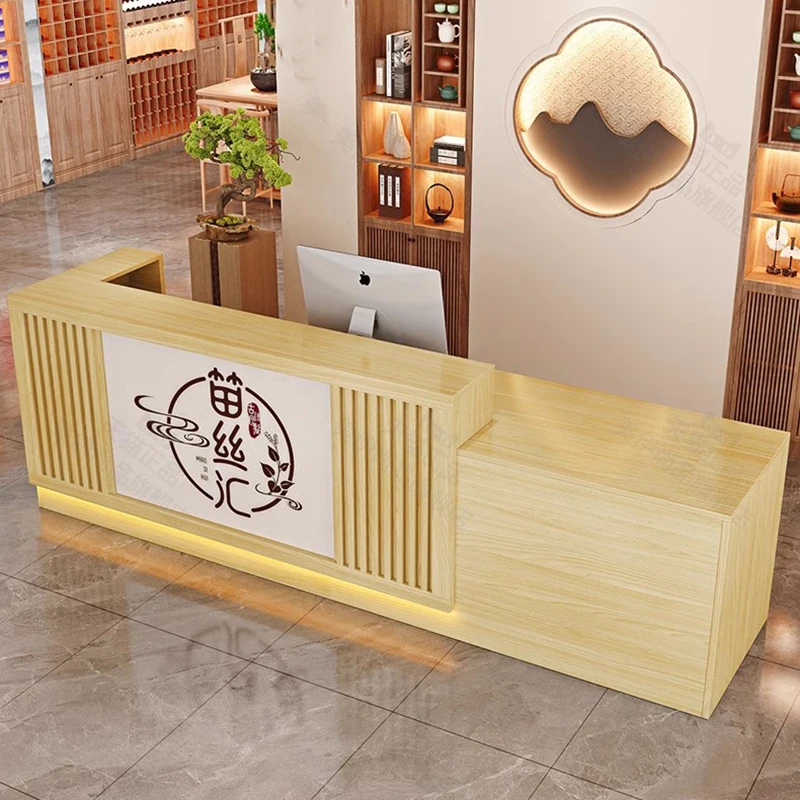 

Sign Luxury Reception Desks Beauty Office Nordic Modern Reception Desks Podium Salon Recepción Negocio Commercial Furniture