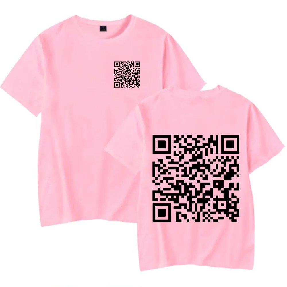 funny QR code Printed Men Cotton T-shirt Creative Duck Print women's Tshirt Fashion Casual Loose Couple T-shirt