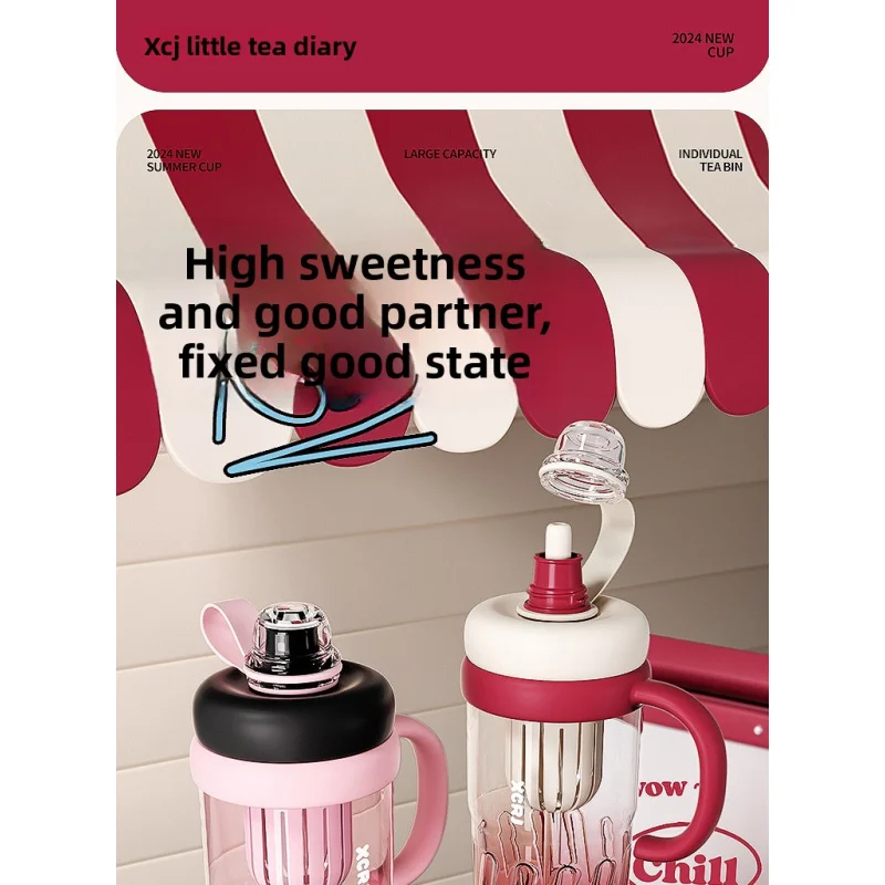 

Летняя женская чашка для воды большой емкости, устойчивая к высоким температурам и высокоэстетичная пластиковая чашка