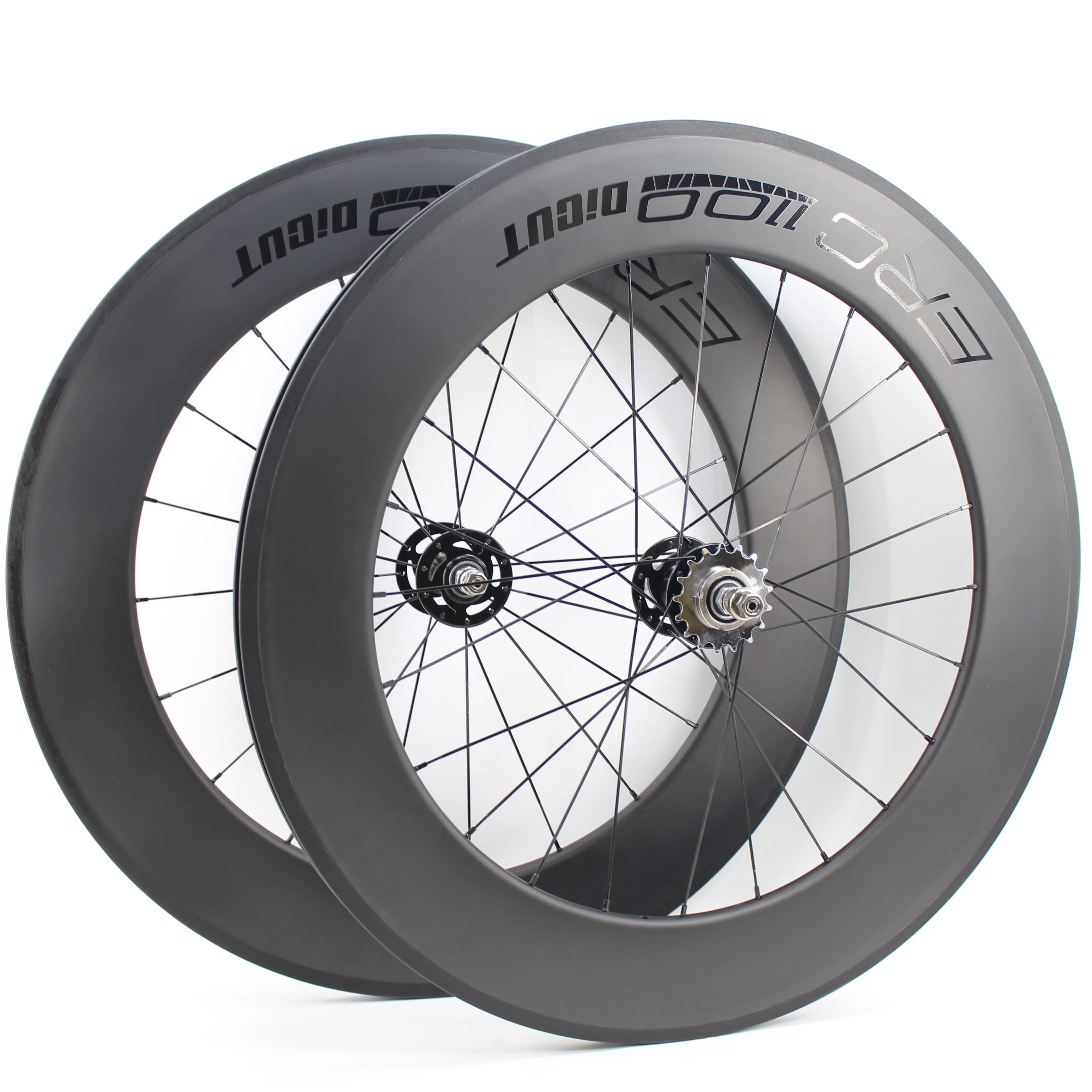 Newest 700C Track Fixed Gear Bike Matt UD Full Carbon Fibre Tubular Clincher Tubeless Rims Carbon Bicycle Wheelset 38/50/60/88mm