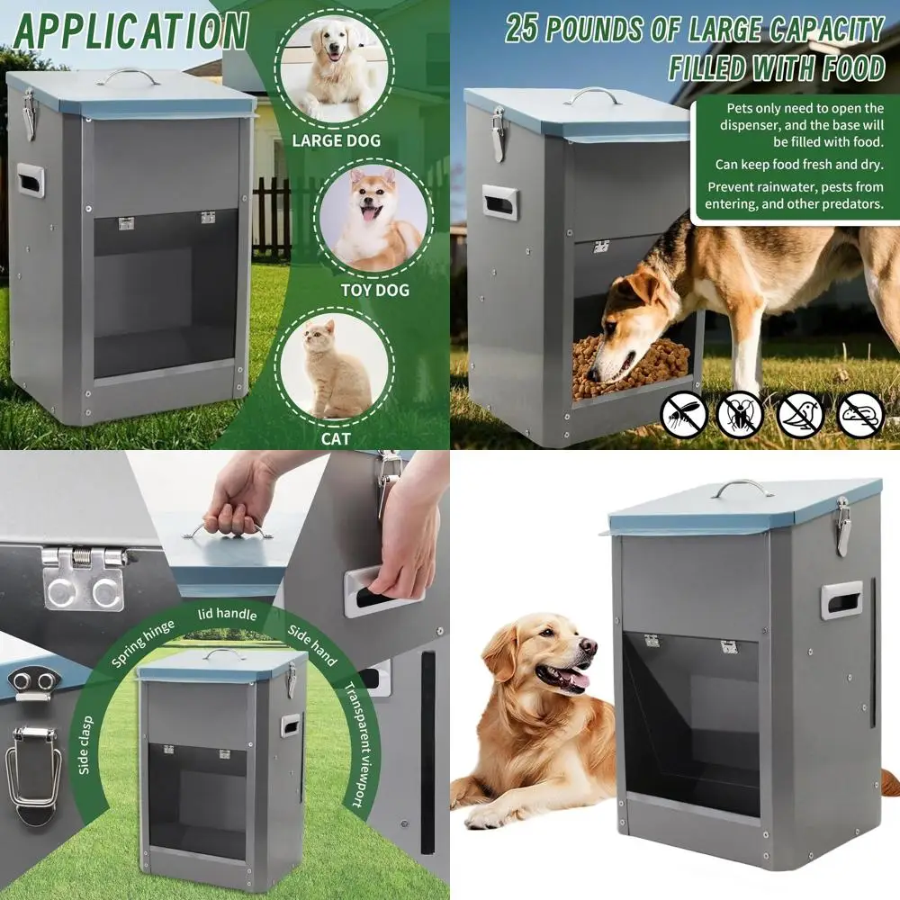 

Автоматическая кормушка для собак больших пород - система гравитационного кормления на открытом воздухе/в помещении с ручкой