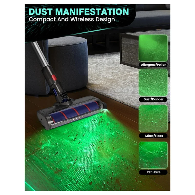 

B90B-Rechargeable Vacuum Cleaner Dust Display Light, Reveal Pet Fur Hair, Vacuum Replacement Parts Universal Lamp Black