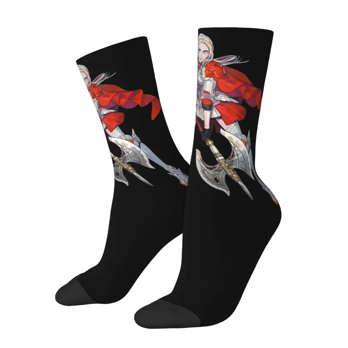 Edelgard Fire Emblem Game Theme Design Crew Socks Stuff for Unisex Non-slip Stockings