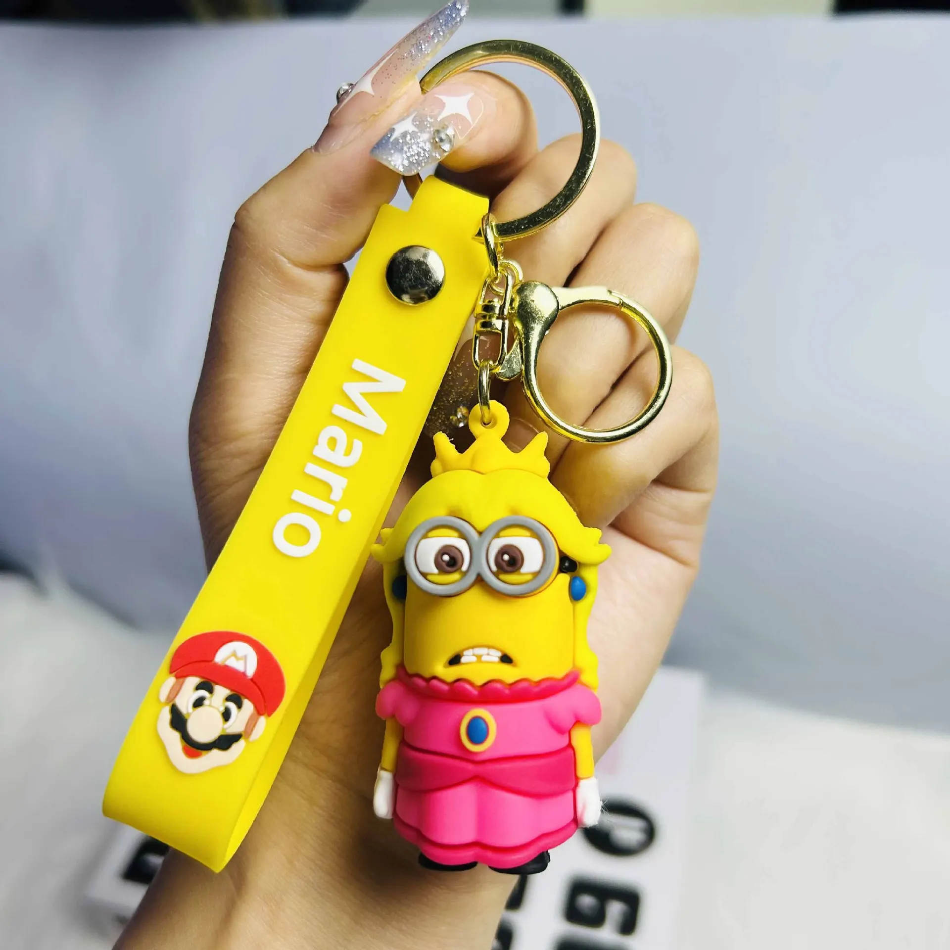 4PSC جديد الكرتون ماريو تحت عنوان كيرينغ قلادة مع زخرفة سيارة خمر تتميز سحر الفطر رائعتين بما في ذلك مكافأة صغيرة Ga #5