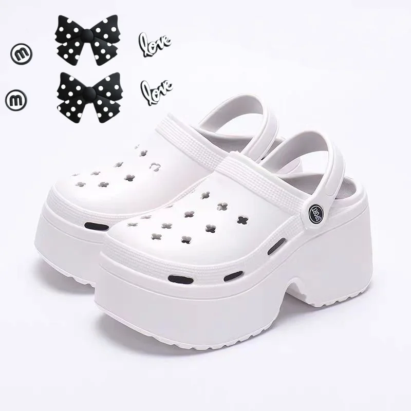 9CM Summer Clogs Outdoor Waterproof Platform Women Slippers Beach Slides Massage Beard Black Designer Sandals