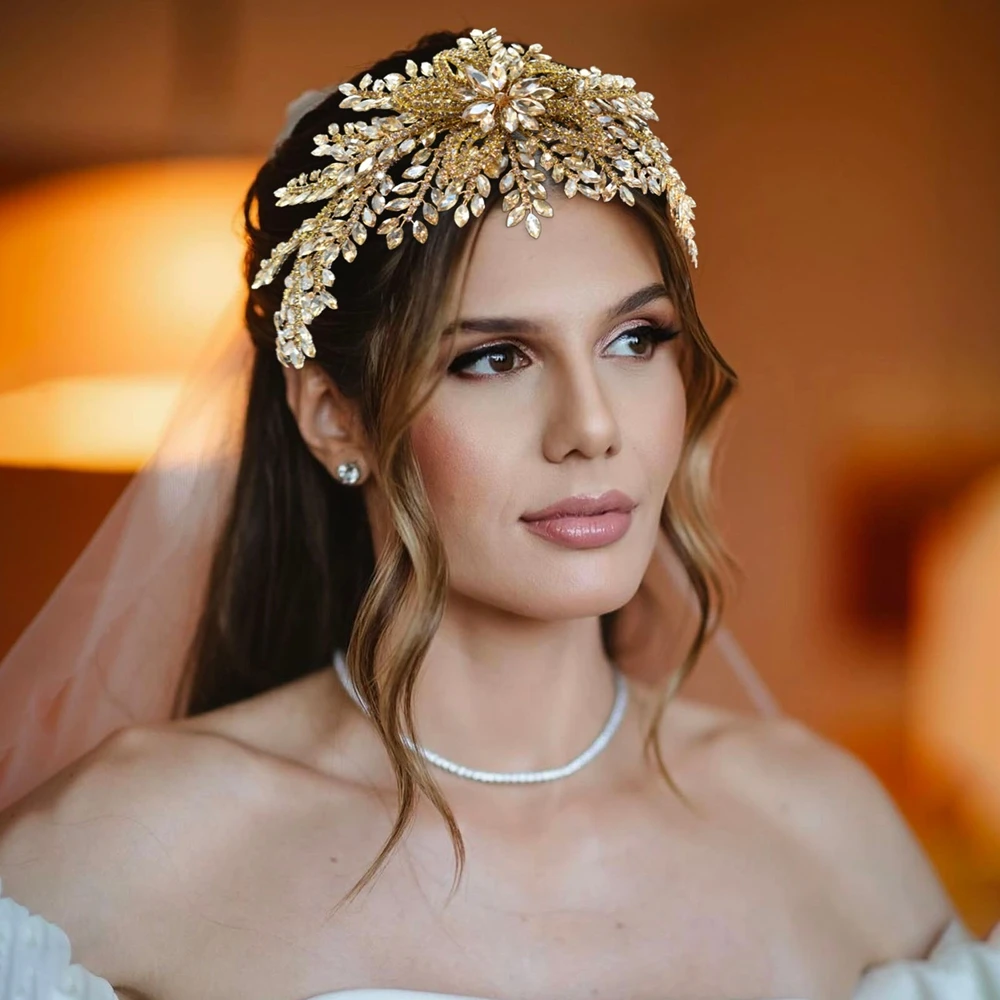 

DZ087 Baroque Queen Crown Elegant Rhinestone Hairband Suitable for Wedding Parties Wearing Women's Hair Accessories Gifts