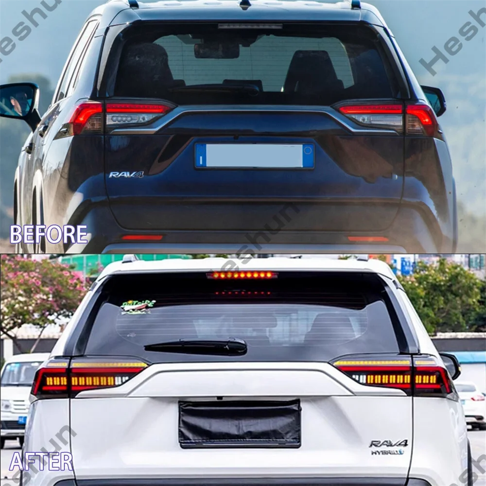 Pair LED Taillights For Toyota RAV4 RAV-4 RAV 4 2018 2019 2020 2021 2022 Taillamp Rear Lamp Brake Fog Turn Signal DRL Light