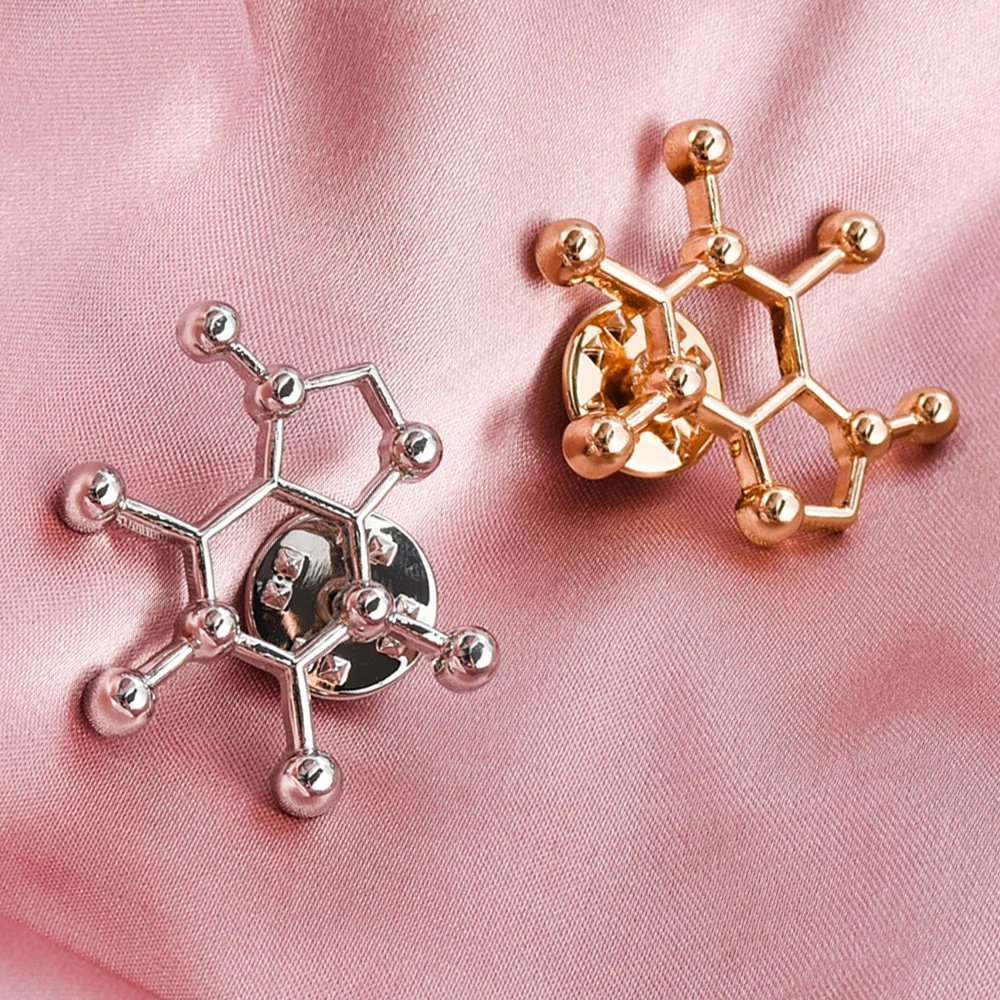 Chemistry Molecule Structure Brooch Medicine Lab Science Pin Lapel Coat Backpack Badge Jewelry Accessory Gift for Student Doctor