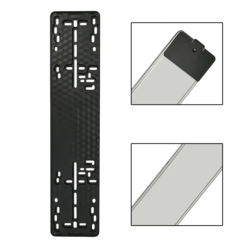 No Drill Plate Adapter European License Plate Holder Injected Molded Plastic Multiple Hole Patterns Standard EEC Fitment