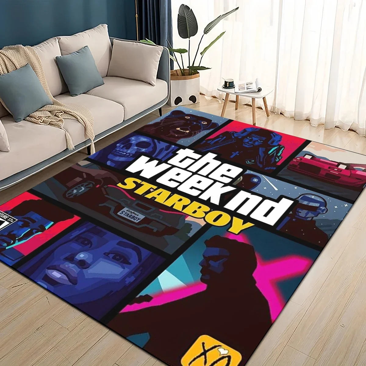 Alfombra 3D THE WEEKND, XO Alternative R & B Abel Tesfaye para sala de estar, dormitorio, decoración del sofá del hogar, alfombra antideslizante para niños