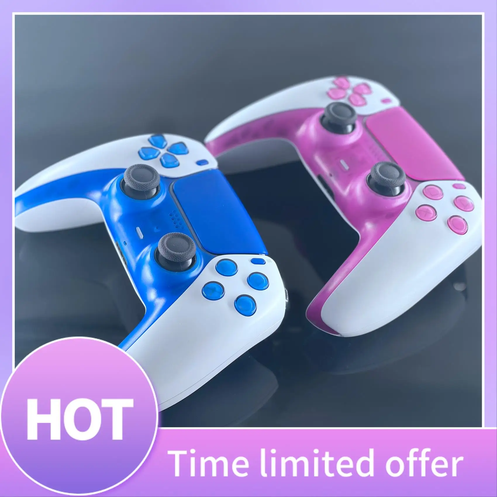 ABFN-Thumb عصا قبضة غطاء غمبد الديكور قطاع شل استبدال الغطاء الأمامي كيت لملحقات سوني PS5