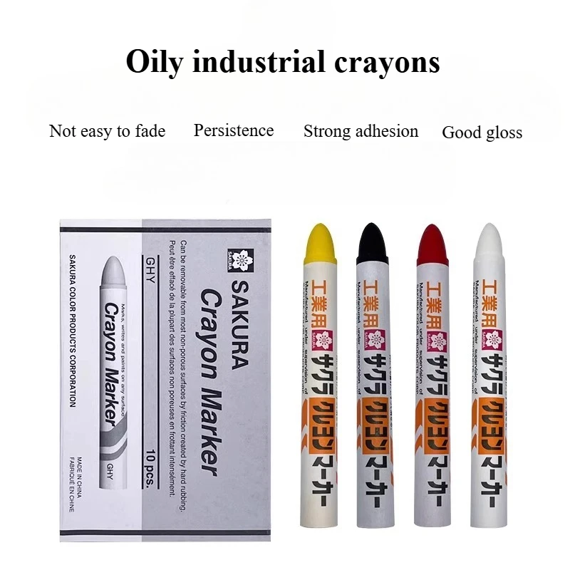 Oily Industrial Crayons Resistant High Temperatures Not Easy To Fade Strong Adhesion for Steel Glass Plastic Markings Writing