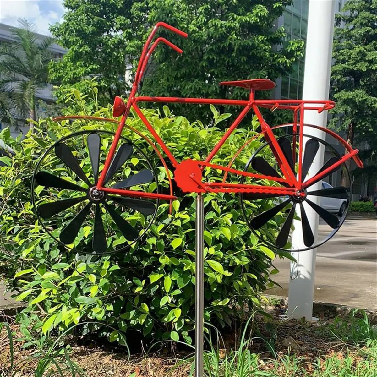 

AB31 Iron Wind Spinner,51In H Bicycle Wind Spinners, Bike Stake Decoration, Outside Garden Decor for Patio Lawn Farm Backyard
