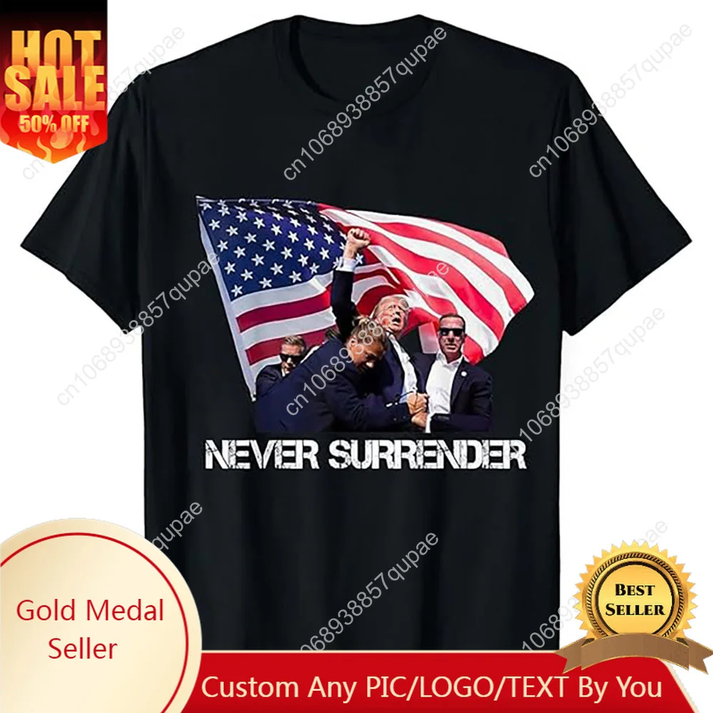 

Donald Trump Fight Fist 2024 Shooting President Legend Supporter Printing T-Shirt Fashion Cotton Men Women Short Sleeve 01336