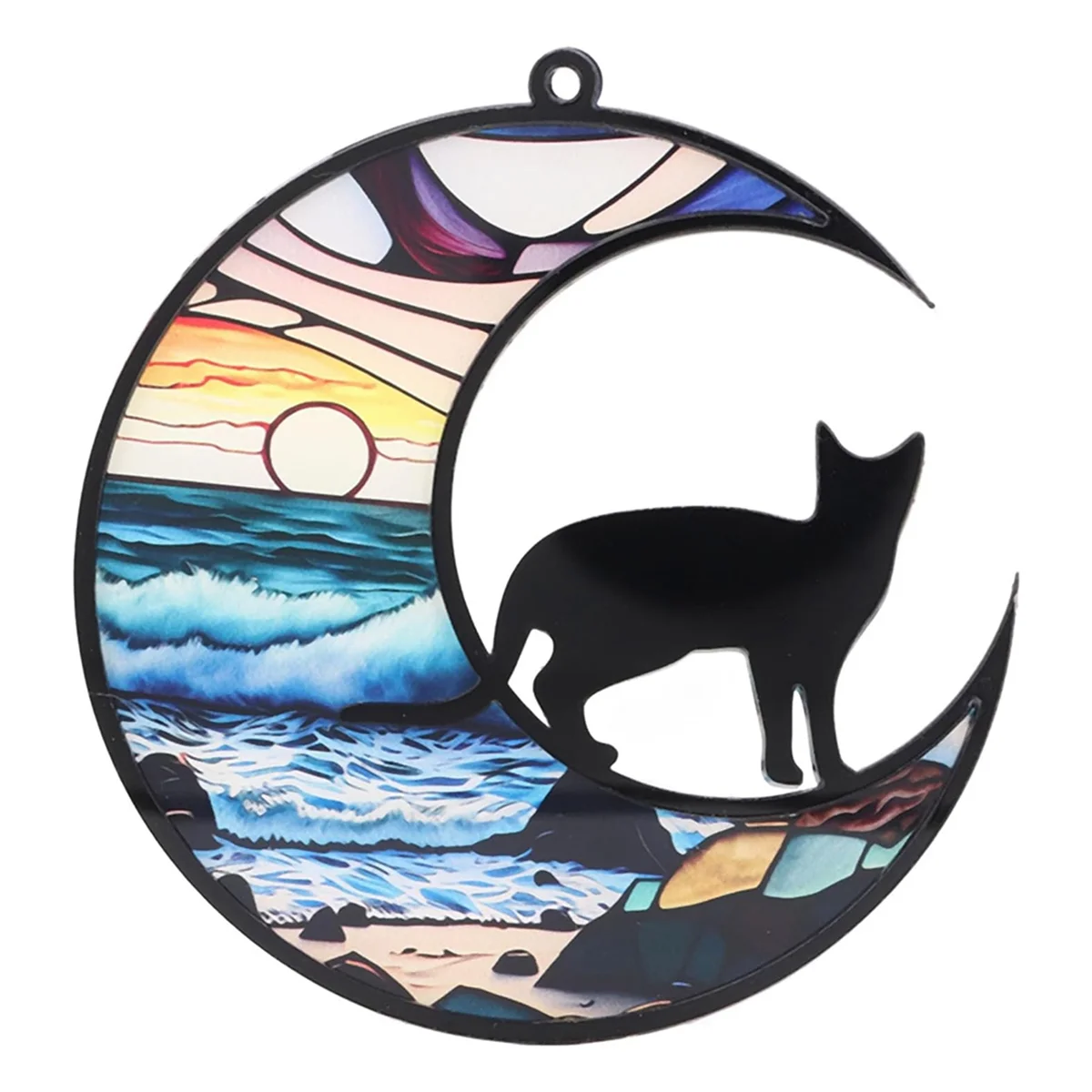 Cat Suncatcher, Acrylic Cat Memorial Suncatcher Stained Glass Window Hanging Ornament Suncatcher Gift Decoration