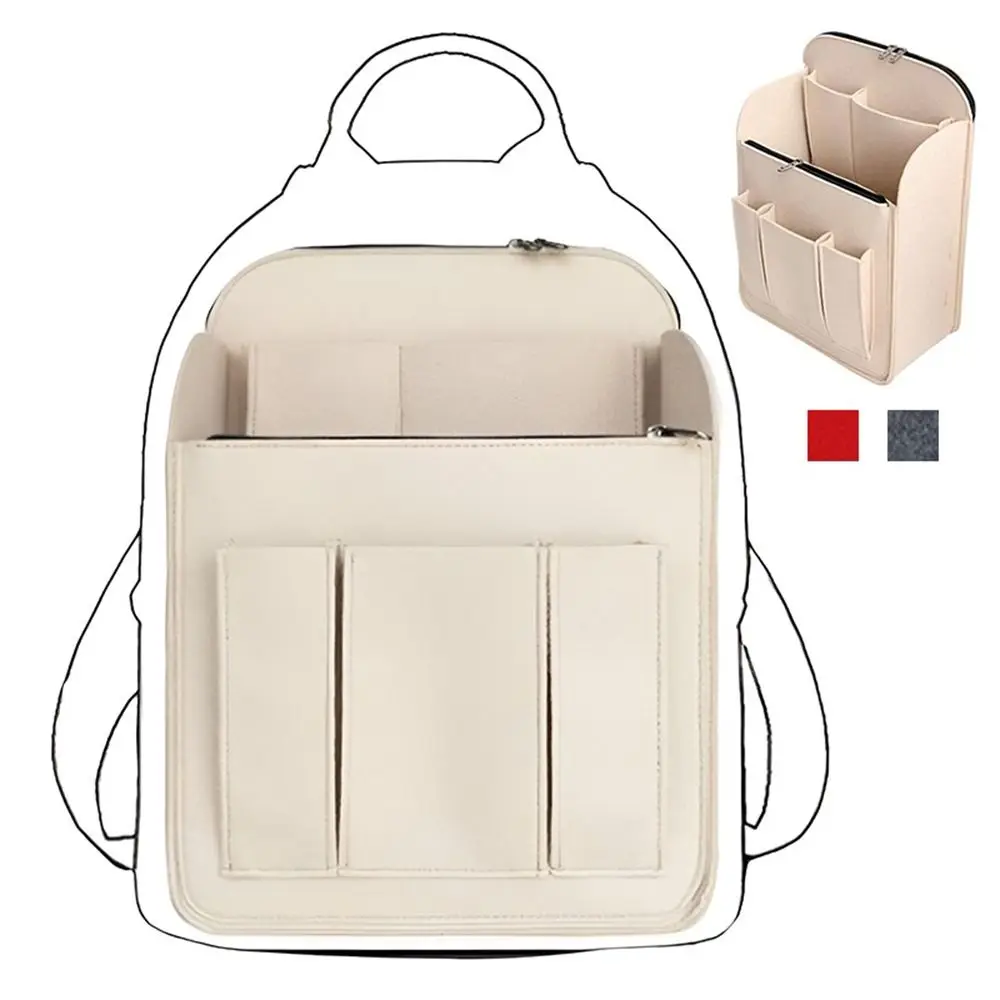 New Multi-Pocket Backpack Inner Bag Large Capacity Felt Insert Bag Travel Portable Bag Organizer for Longchamp