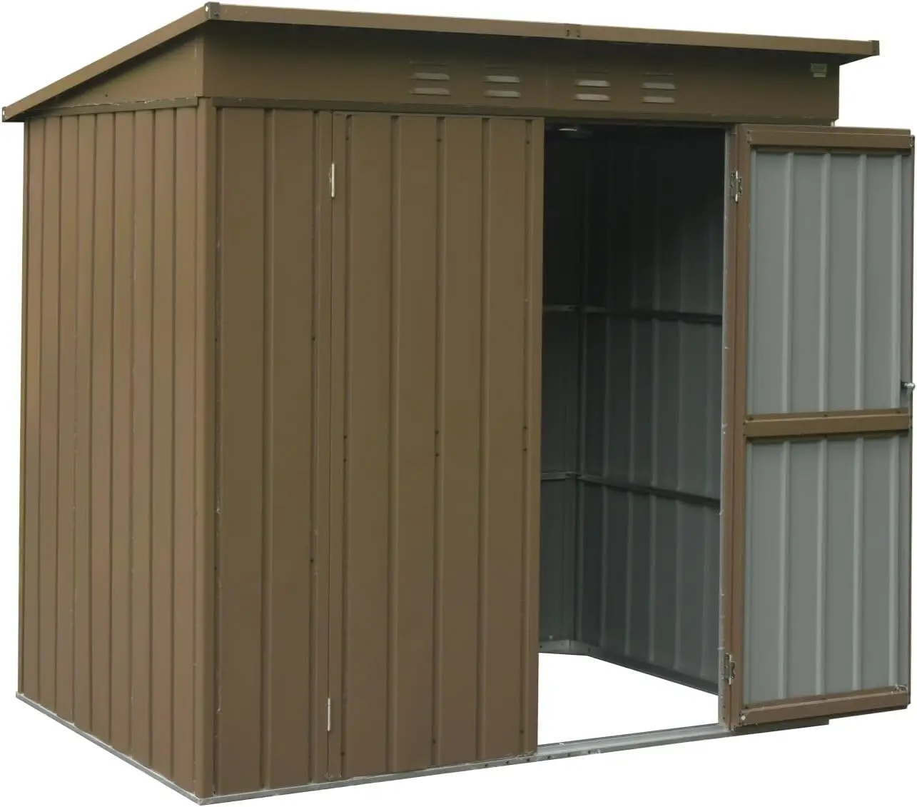 6X4Ft Outdoor Metal Storage Shed, Storage Tool Sheds Tool Sheds With Lockable Double Door, Waterproof Steel Storage House For