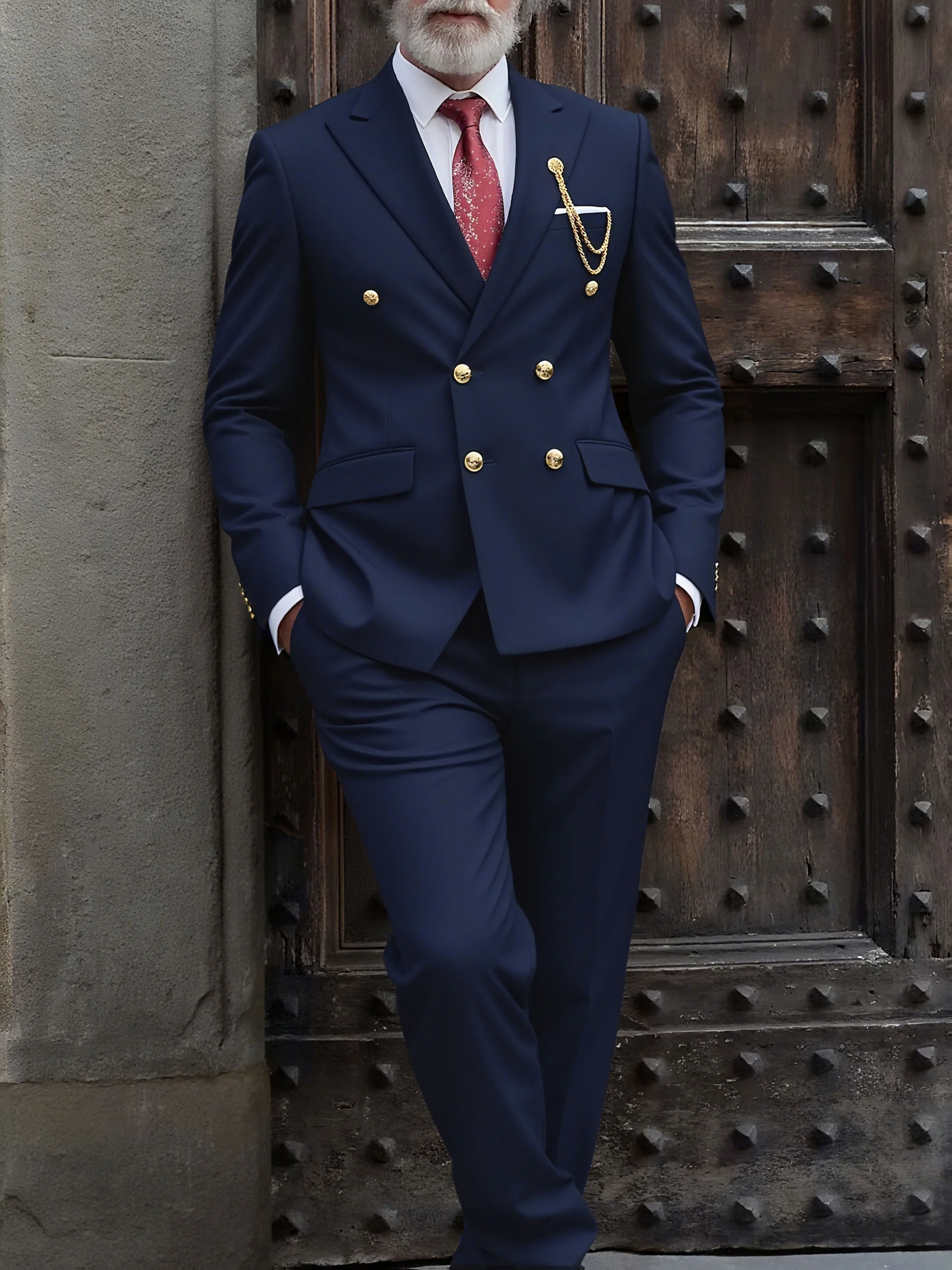 

Men's 2-piece suit, suit jacket + trousers, fashionable and high quality, suitable for weddings, parties or formal events