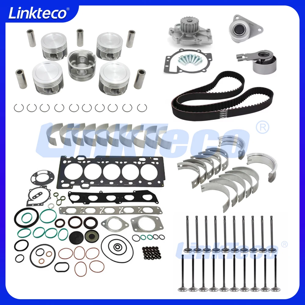 Engine Repair Timing Belt Kit Full Gasket Bearing Piston Ring Set Fit 2.4 2.5 T L L5 B5244S For 04-12 Volvo C30 C70 S40 V50 2.4L