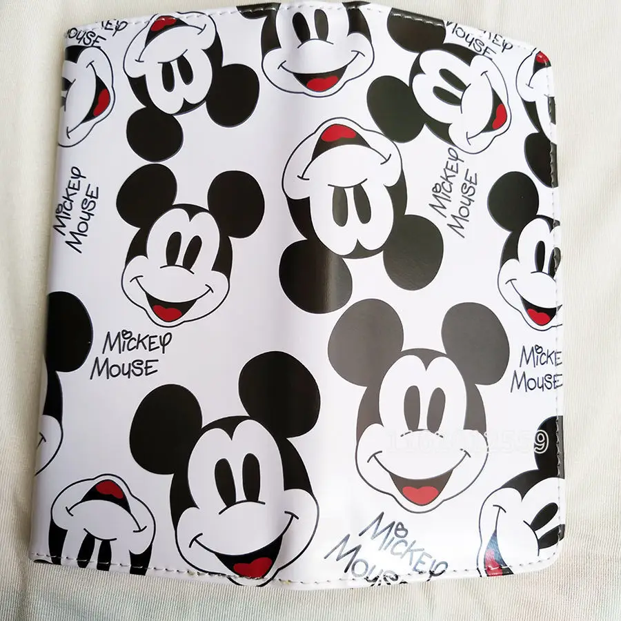 Disney Mickey 'S Nieuwe Lange Portemonnee Luxe Merk Cartoon Vrouwen Portemonnee Grote Capaciteit Multi Card Slot Mode Trendy Opvouwbare Portemonnee