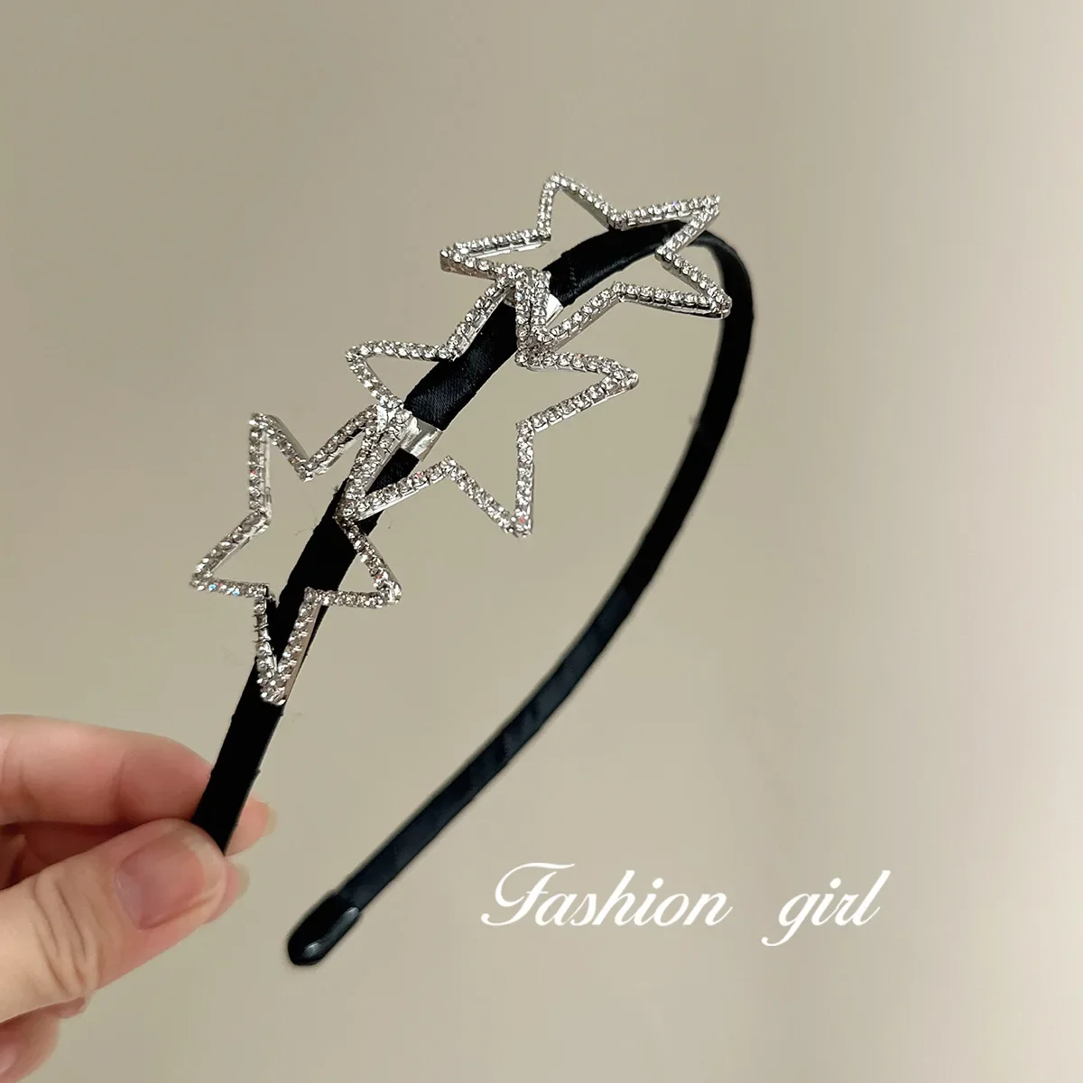 Rhinestone Star Crystal Bridal Hairbands for Women Girls Trendy Hollow Out Headband Glitter Hair Hoop Elegant Hair Accessories