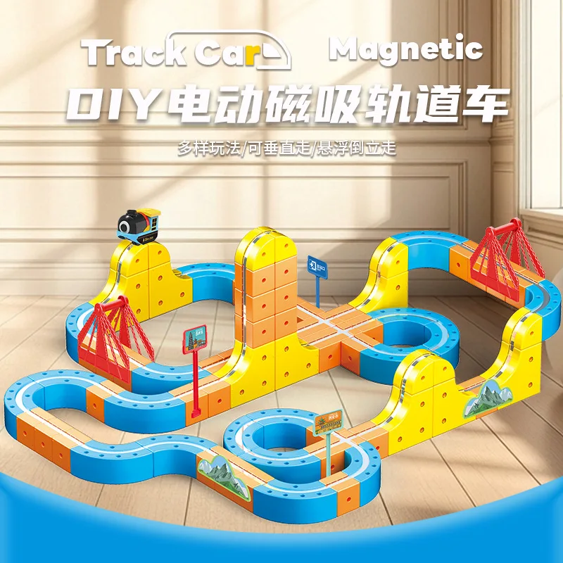 

2025 New Magnetic Building Blocks Track Vehicle Magic Changeable Children'S Assembly Toy Educational Birthday Gift For Boys