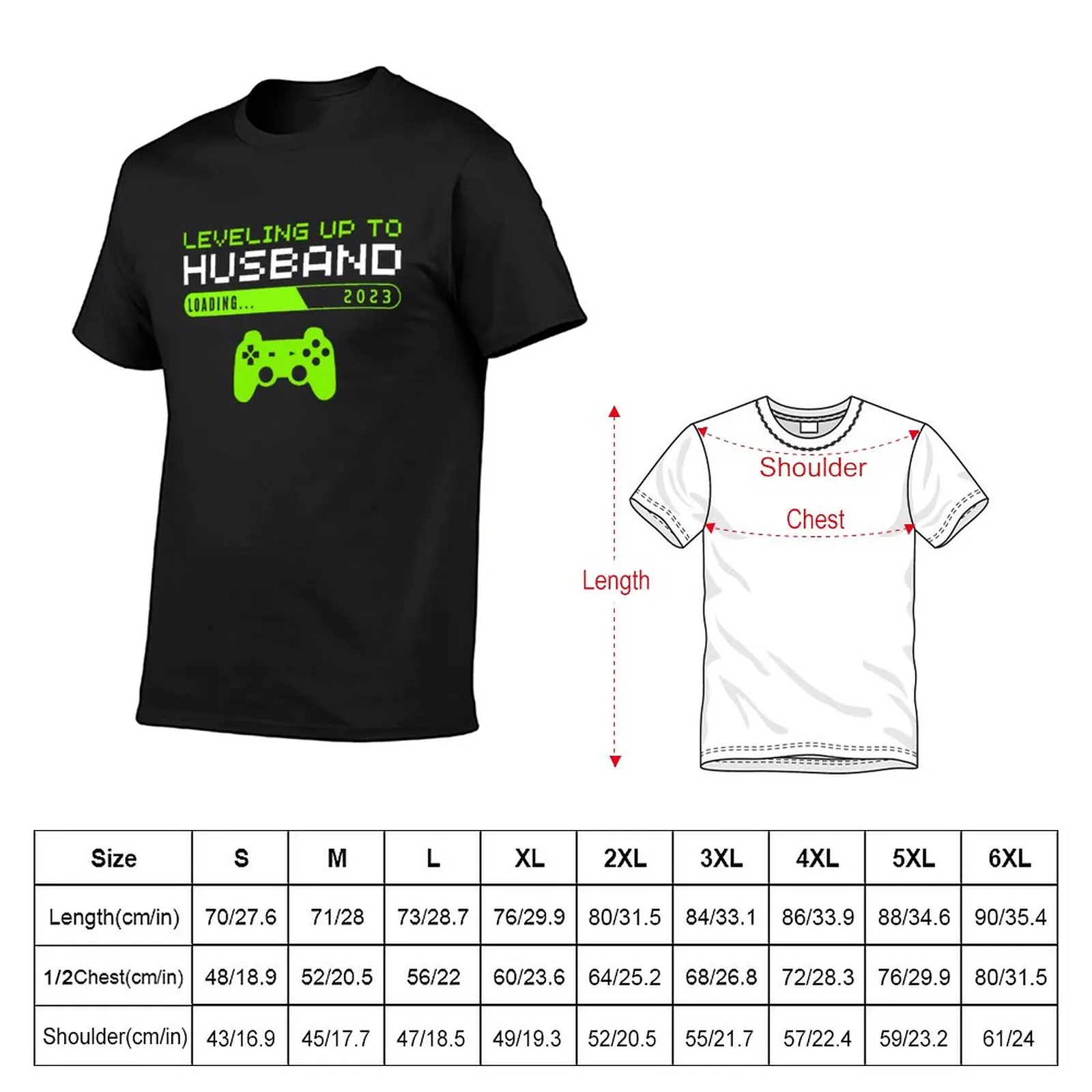 New Leveling Up to Husband est 2023, Groom Video Game Lovers Engagement Funny T-Shirt Blouse T-shirt short mens clothes