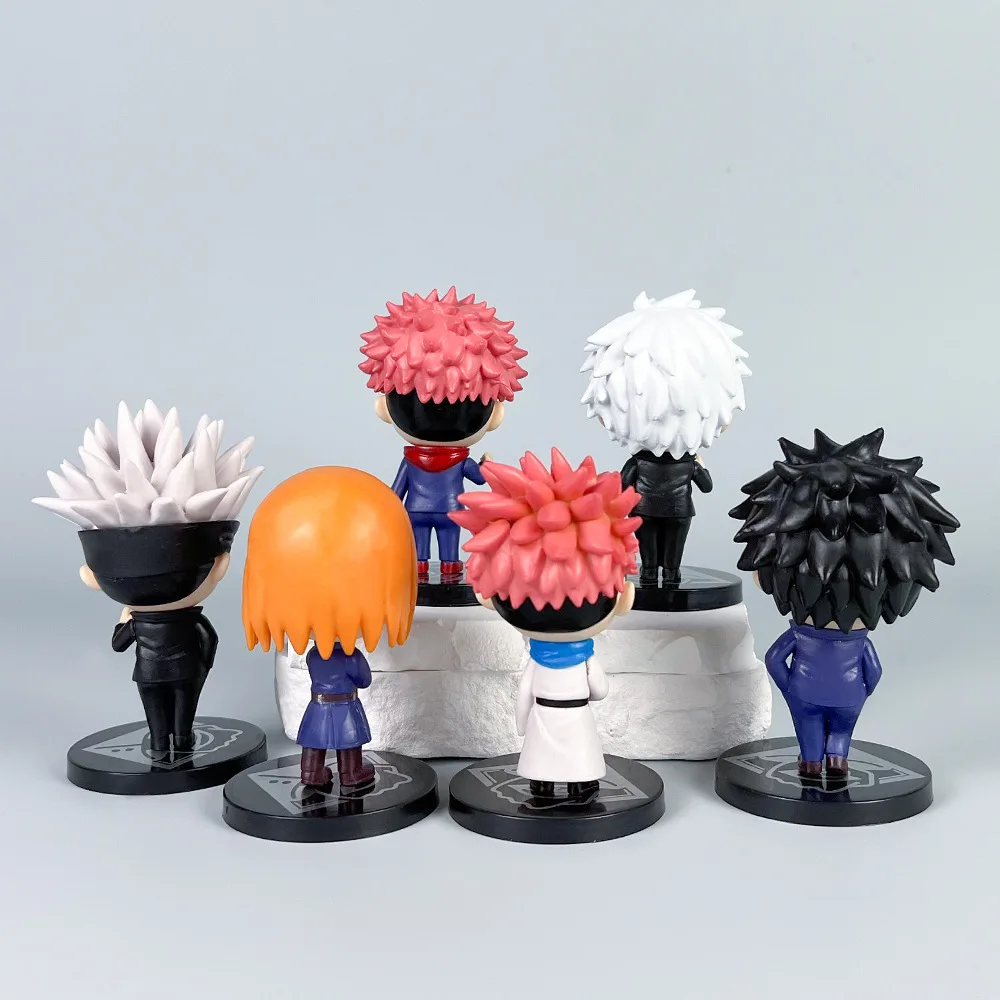 Nowy zestaw 6 szt. Anime Jujutsu Kaisen wersja Q, figurki akcji w stojączej postawie, modele PVC, zabawki, ozdoby na biurko, kolekcjonerskie prezenty