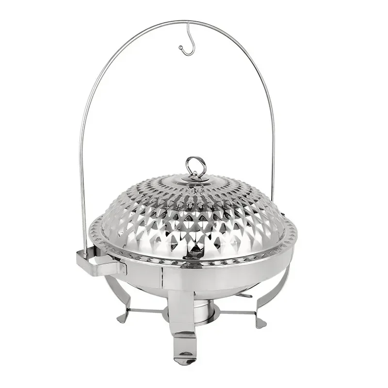 

Golden buffet stove, small hot pot lid can be hung, hotel restaurant hanging stove, stainless steel insulation stove