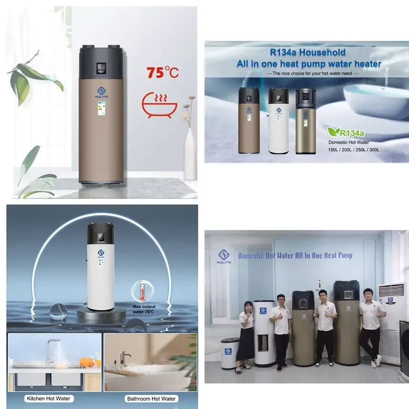 150L 200L 300L Enamel Hot Water Storage Water Tank Boiler Water Heater All in One High Temperature R290 R134a Heat Pump