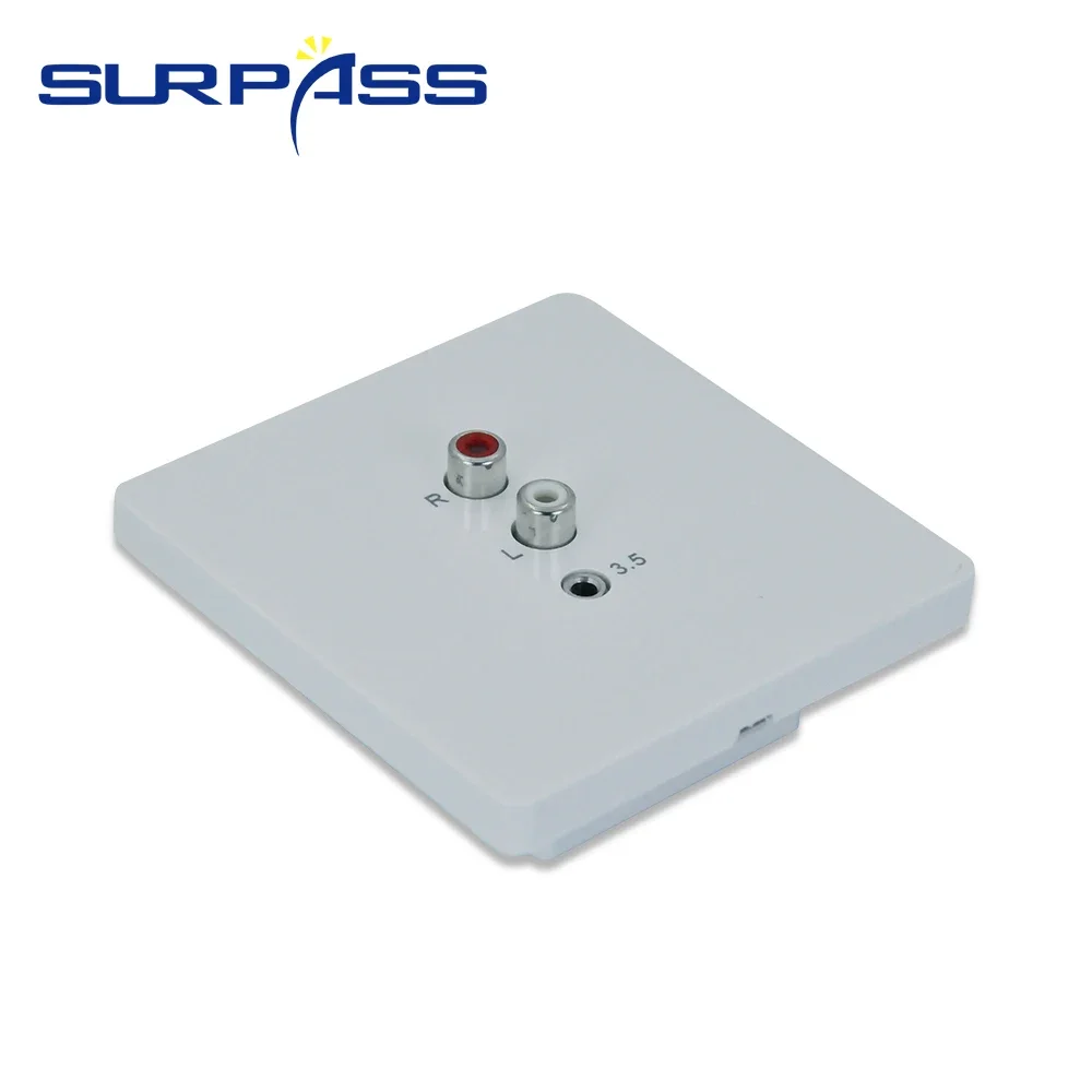 86 Type Audio Wall Plate RCA 3.5mm AUX Audio Panel Wall Mount Pa Sound System Multimedia Panel Socket Suitable for Home Office